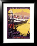 Marseille, métropole industrielle Estampe encadrée par Roger Broders