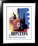 Boston, Massachusetts, New Haven Railroad Estampe encadrée par Ben Nason