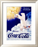 Coca-Cola French Polar Bear Lámina giclée enmarcada