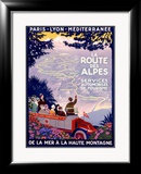 La Route des Alpes Estampe encadrée par Roger Broders