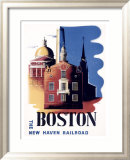 Boston, Massachusetts, New Haven Railroad Estampe encadrée par Ben Nason