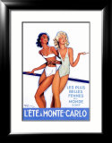 L'Eté à Monte-Carlo Estampe encadrée par Jean-Gabriel Domergue
