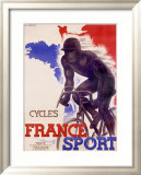 Cycles France Sport Innrammet Giclee-trykk av A. Bernat