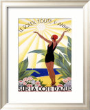 Cote d'Azur, Le Soleil Toute l'Annee Estampe encadrée par Roger Broders