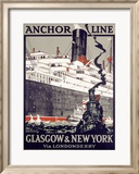 Liaison Glasgow - New York Estampe encadrée par Kenneth Shoesmith