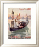 Venice, Italy, Gondola Estampe encadrée par Hugo D'Alesi