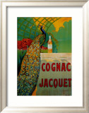 Cognac Jacquet - Affiche vintage avec paon Art par Camille Bouchet