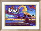 Fly to Hawaii Clipper Airline Lámina giclée enmarcada por Rick Sharp