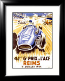 41st Grand Prix of the Automobile Club de France, Reims Lámina giclée enmarcada por Geo Ham 41st Grand Prix of the Automobile Club de France, Reims Lámina giclée enmarcada por Geo Ham