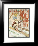 Huntington Beach, Surf City Framed Giclee Print