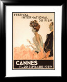 Festival International du Film, Cannes, 1939 Estampe encadrée par Jean-Gabriel Domergue