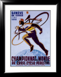 Championnat du Monde de Cross Cyclo-Pedestre Gerahmter Giclée-Druck von Noel Fontanet