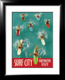 Surf City, Huntington Beach Framed Giclee Print
