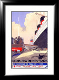 Paris-Havre-New York Estampe encadrée par Albert Sebille