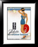 Perfecta Swimwear Beach Framed Giclee Print