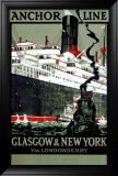 Liaison Glasgow - New York Estampe encadrée par Kenneth Shoesmith