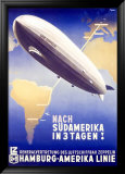 Graf Zeppelin, Hamburg to Amerika, c.1937 Lámina giclée enmarcada Graf Zeppelin, Hamburg to Amerika, c.1937 Lámina giclée enmarcada
