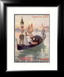 Venice, Italy, Gondola Estampe encadrée par Hugo D'Alesi
