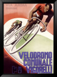 Velodromo Communale Vigorelli Innrammet Giclee-trykk av Gino Boccasile