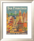 United Airlines: San Francisco, c.1950 Gerahmter Giclée-Druck von Stan Galli