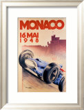 Grand Prix de Monaco, 1948 Estampe encadrée par George Mattei