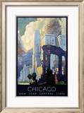 New York Central Lines, Chicago Lámina giclée enmarcada por Leslie Ragan