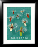 California Surfing Framed Giclee Print