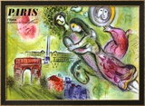 Paris l'Opéra, 1965 Estampe encadrée par Marc Chagall