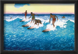 Surf Riders Honolulu Plakater av Charles W. Bartlett