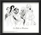 Un Ballo in Maschera, with Pavarotti Posters by Al Hirschfeld