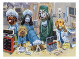 Aux urgences - les chiens gèrent l'hôpital Reproduction procédé giclée par Bryan Moon
