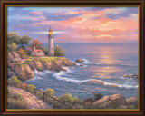 Sunset at Lighthouse Point Lámina por Sung Kim