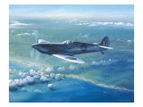 Spitfire Pr Mk IV Over Sicily Giclée-Druck von Roy Cross
