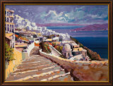 Santorini, bords de la mer Egée Art par Kerry Hallam