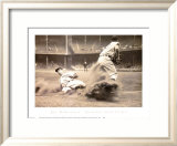Joe DiMaggio Sliding into Third Art