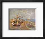 Fishing Boats on the Beach at Saints-Maries, c.1888 Láminas por Vincent van Gogh Fishing Boats on the Beach at Saints-Maries, c.1888 Láminas por Vincent van Gogh