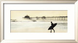 Surfer at Huntington Beach Posters by Thea Schrack