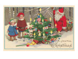 A Joyful Christmas, Children with Santa and Tree Giclee Print A Joyful Christmas, Children with Santa and Tree Giclee Print