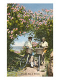 Bicyclists with Oleanders, Bermuda Lámina giclée