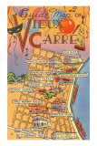 Map of Vieux Carre, New Orleans, Louisiana Posters Map of Vieux Carre, New Orleans, Louisiana Posters