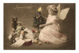 Joyeux Noel, Angel with Toys and Tree Prints