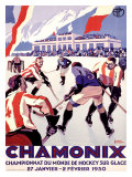 Chamonix/Hockey reproduction procédé giclée par Roger Broders