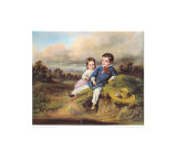 Children Fishing in a Brool Impressão de peças de coleções por August Xaver Karl Von Pettenkofen
