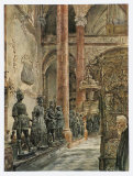 Inside of the Cathedral Hofkirche in Innsbruck Collectable Print by Rudolph von Alt