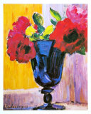 Rosen in einer blauen Vase Kunstdrucke von Alexej Von Jawlensky