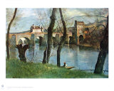 The Bridge of Mantes Affiches par Jean-Baptiste-Camille Corot