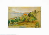 Landscape on the Mediterranean Poster by Paul Cézanne Landscape on the Mediterranean Poster by Paul Cézanne