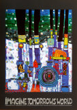 Blue Blues - Orange Version Arte por Friedensreich Hundertwasser Blue Blues - Orange Version Arte por Friedensreich Hundertwasser