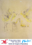 Burning Giraffes in Yellow Poster par Salvador Dalí