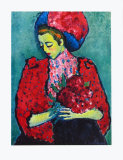 Maedchen mit Pfingstrosen Láminas por Alexej Von Jawlensky